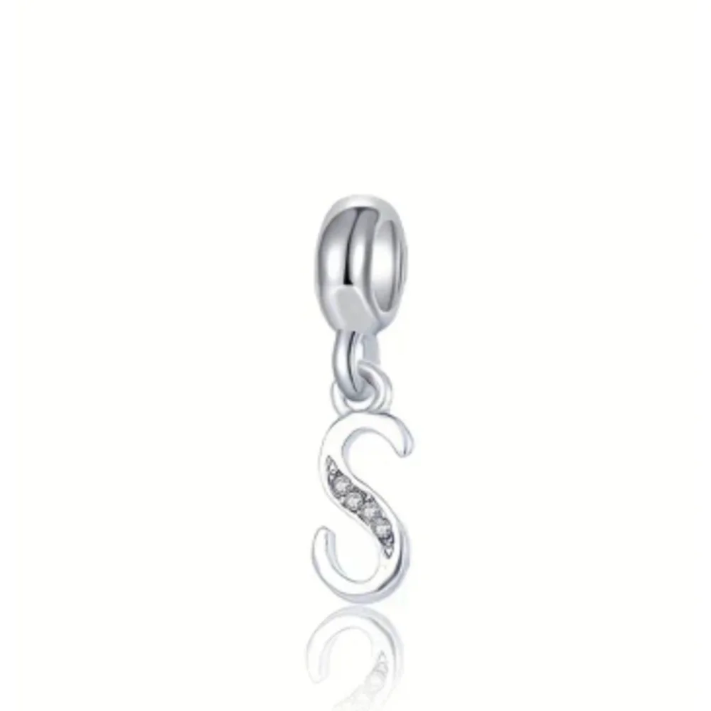 S Letter Charm Silver One Size